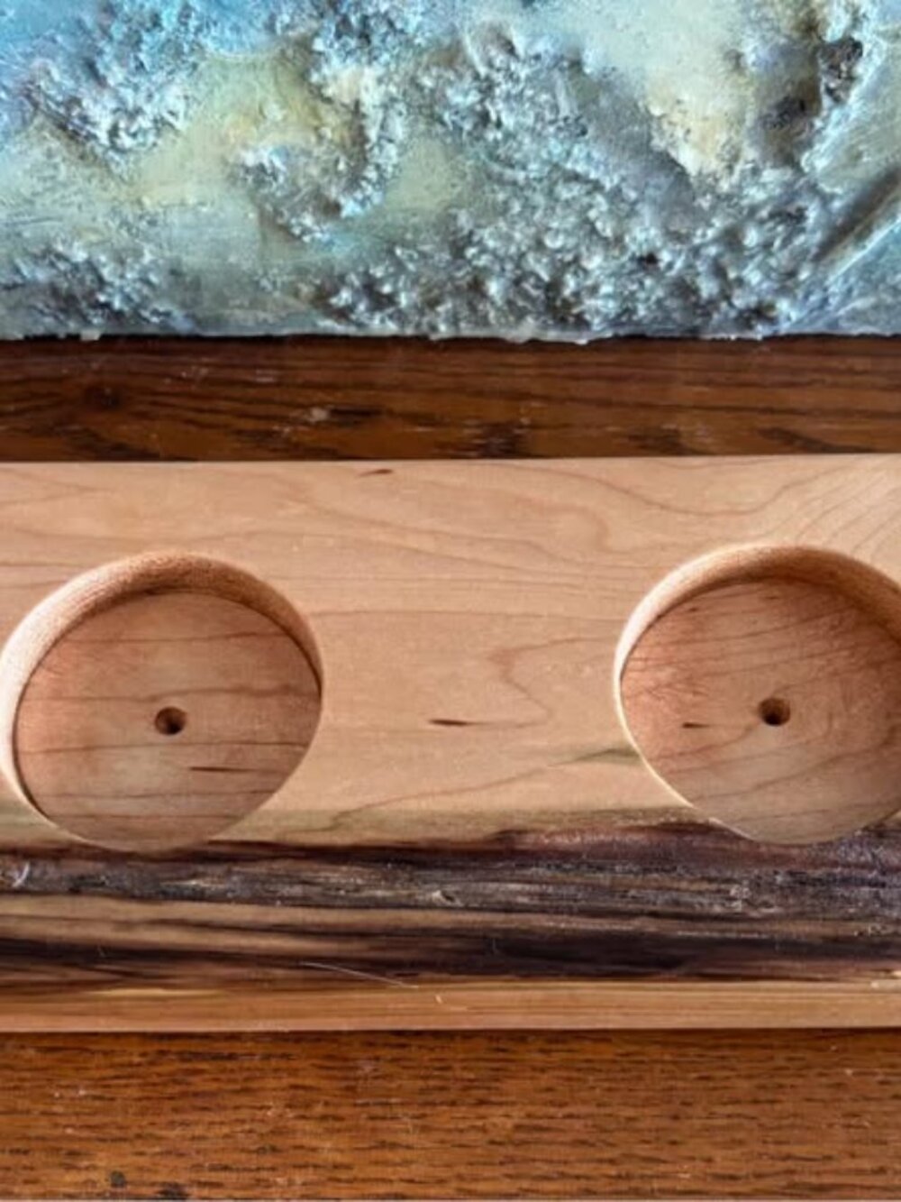 Raw Edge Wood Table Decor